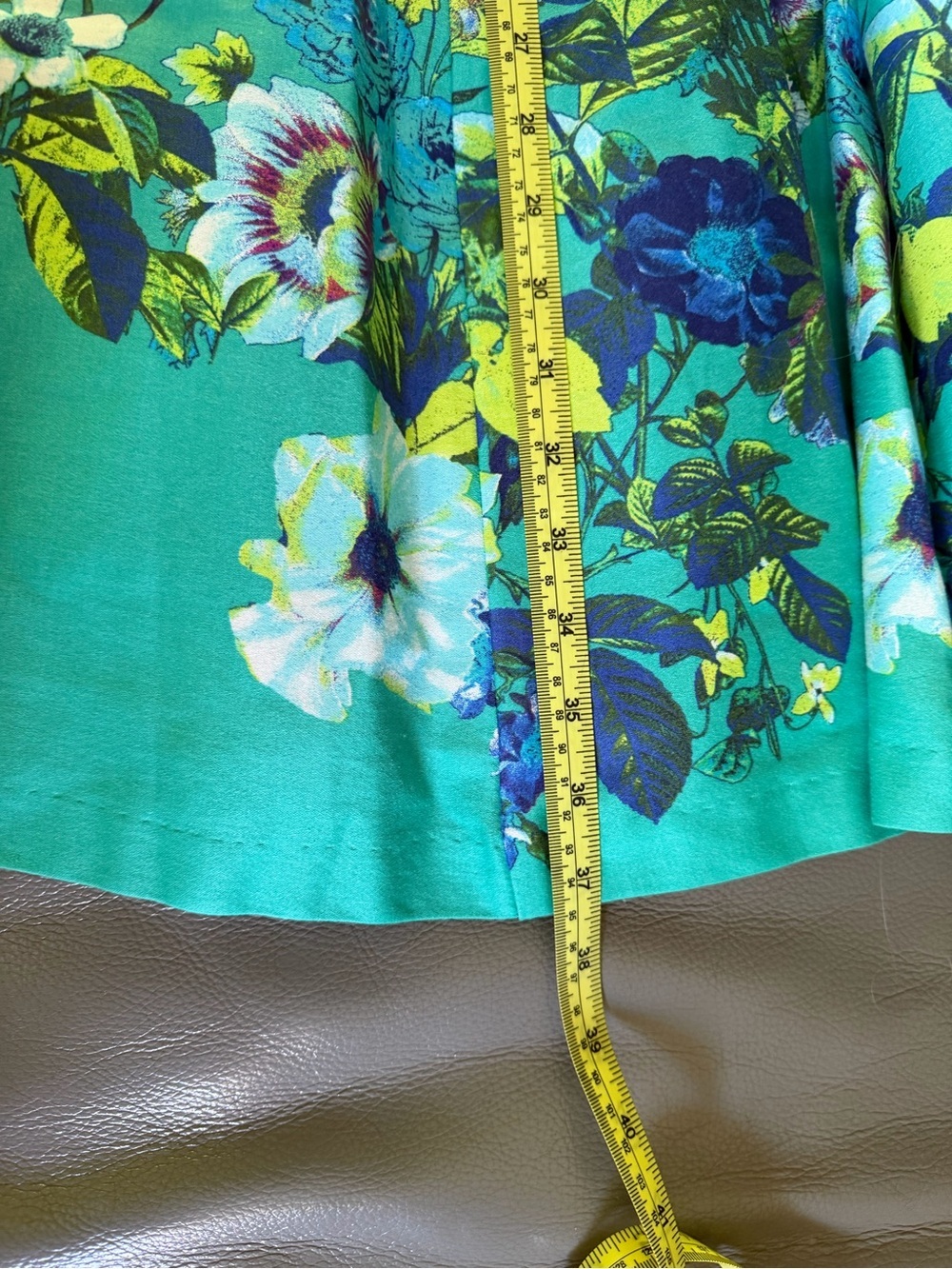 Laura | Navy to Teal Floral Fit-and-Flare Dress Size 12 - Picture 5 of 16